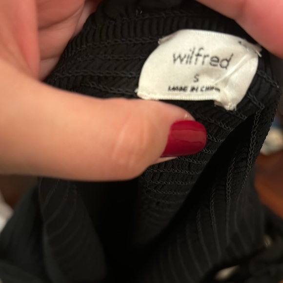 Aritzia Wilfred Black Tempest Smocked Long Sleeve Mini Dress - Picture 4 of 5